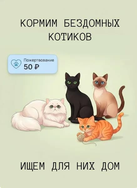 Благотворительность (ПОМОГИ КОТИКУ)