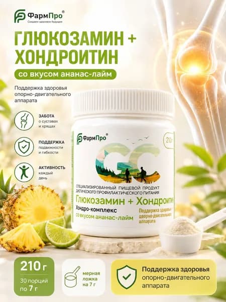 Хондро-комплекс Глюкозамин+Хондроитин (ананас-лайм)