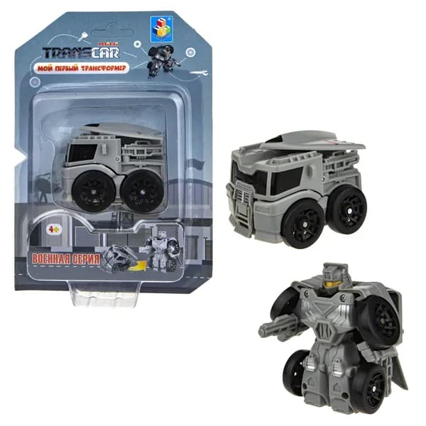 "Мой первый трансформер: военная серия" 1toy (собирается в трейлер с дроном, 6 см, блистер)