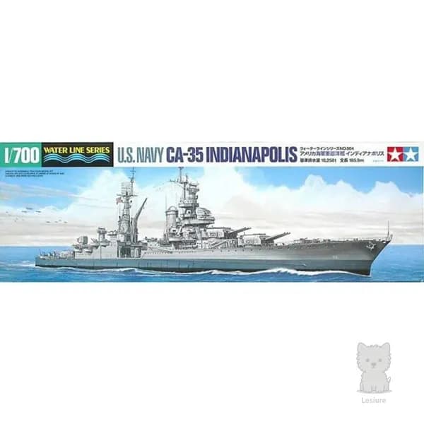 Сборная модель 1/700 A-35 "Индианаполис" - тяжёлый крейсер ВМС США (Tamiya)