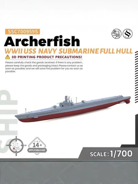 LYMODEL-SS SSC700959S 1/700 Военная модель подводной лодки USS Navy Archerfish Второй мировой войны Полный корпус