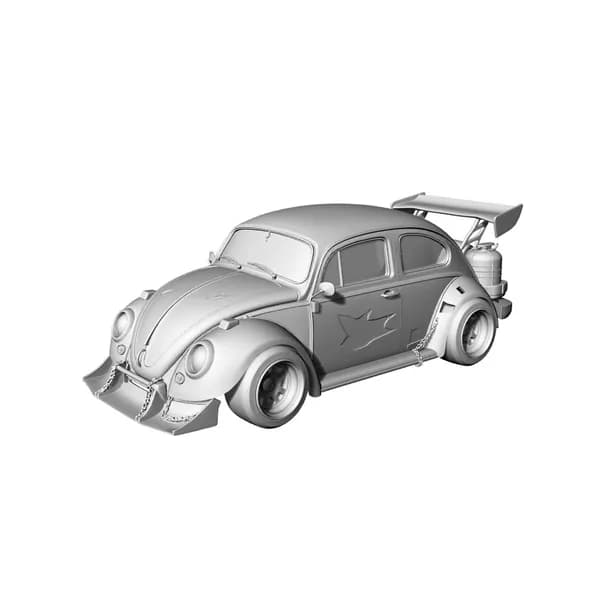 Сборная модель 1/160: Постапокалиптический гоночный тюнингованный Beetle, 3D-печать, неокрашенная заготовка