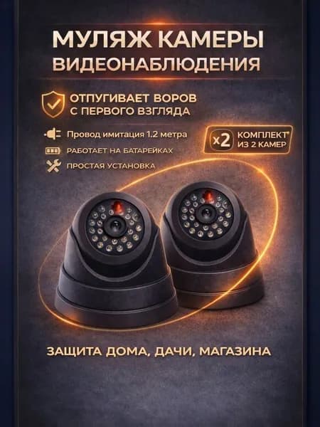 Муляж камеры видеонаблюдения (комплект 2 шт)