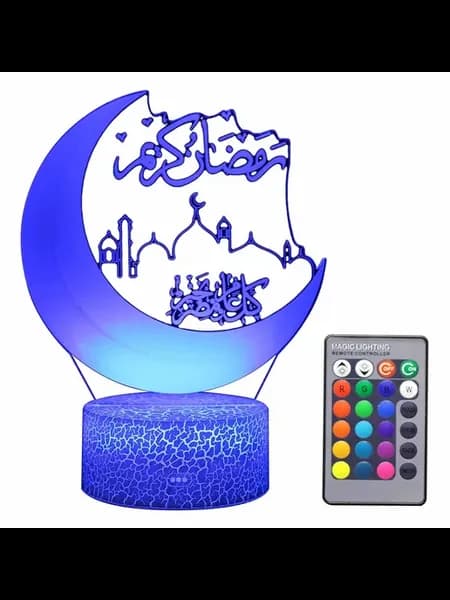 3D ночники Ramadan LED Muslim Mubarak, пульт, 2 шт