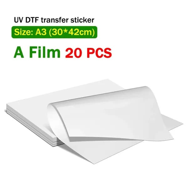 ФИЛЬМ А3, 20 листов.УФ-пленка DTF AB для принтеров Epson L1800 R1390 L805 L801 L1300 XP600 TX800 DX5 DX9 DX11 для печати водонепроницаемых трансферных наклеек