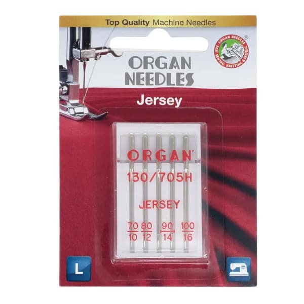Иглы ORGAN для швейных машин Джерси №70-100, 5 шт, Blister