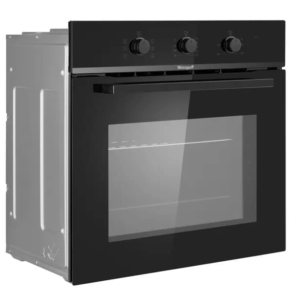 Weissgauff  духовой шкаф EOM 266 PMB, ГРИЛЬ, КОНВЕКЦИЯ, Объём 60 л, Утапливаемые рукоятки, Двойное стекло дверцы, Эмаль легкой очистки, 60 см