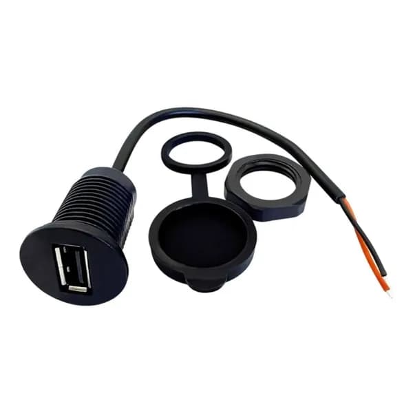 Влагозащищенный USB разъем с монтажной гайкой для быстрой зарядки и передачи данных