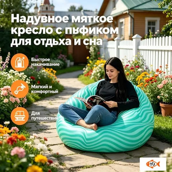 Кресло-мешок, Капвелюр,зеленый