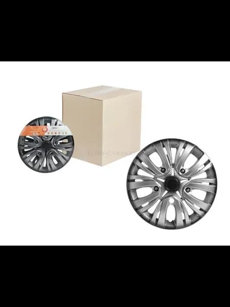 Колпаки колесные 16" "Лион +", серебристо-черный, карбон
