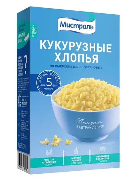 Хлопья Мистраль кукурузные фермерские без варки 400 г