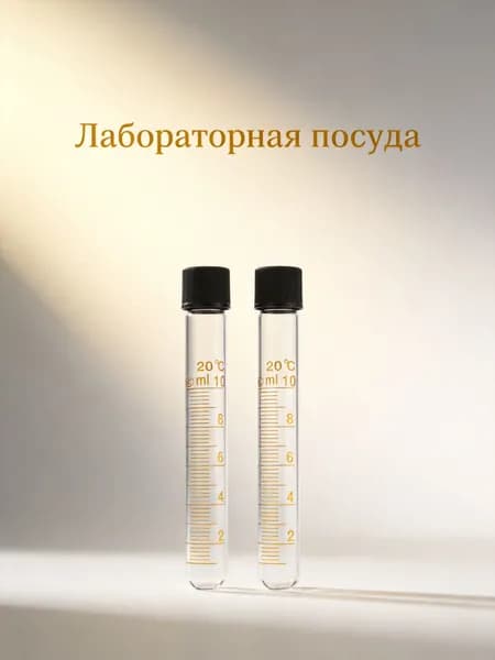 Прозрачные стеклянные центрифужные пробирки с крышками для лабораторных измерений, 2 шт по 10 мл