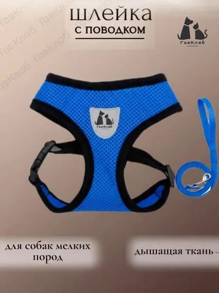 Шлейка для собак мелких и средних пород с поводком