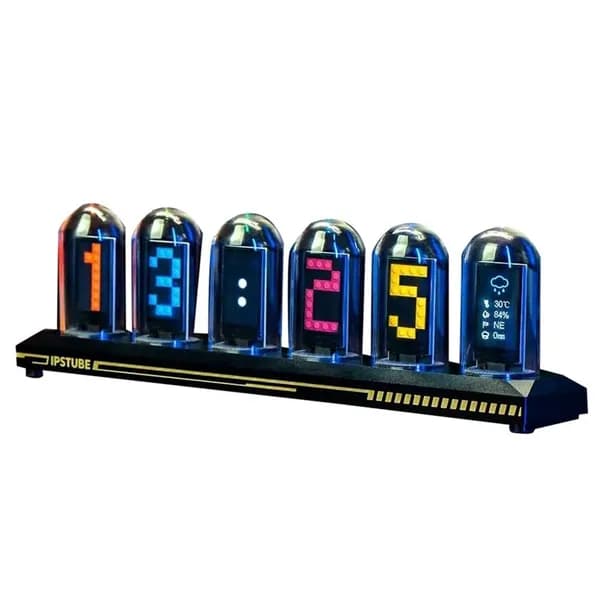 Трубочные Led часы Nixie , RGB подсветка, IPS экран 135x240, Wi Fi/электронная фоторамка.
