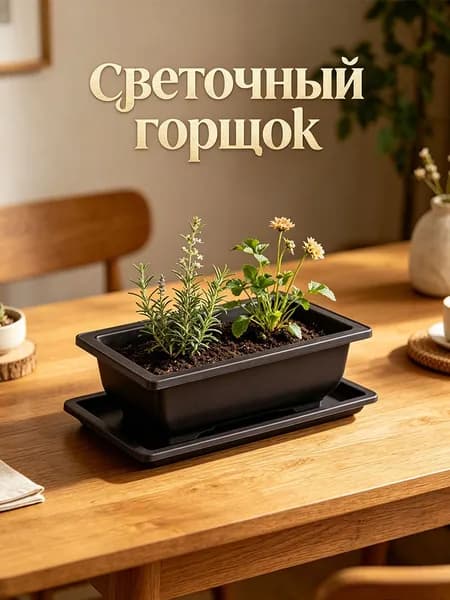 Вазон 1.8 л,, 1 шт, цвет бежевый