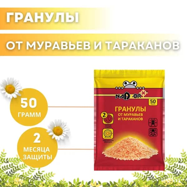 Средство от насекомых Гранулы от муравьев NADZOR 50 г GRAN123