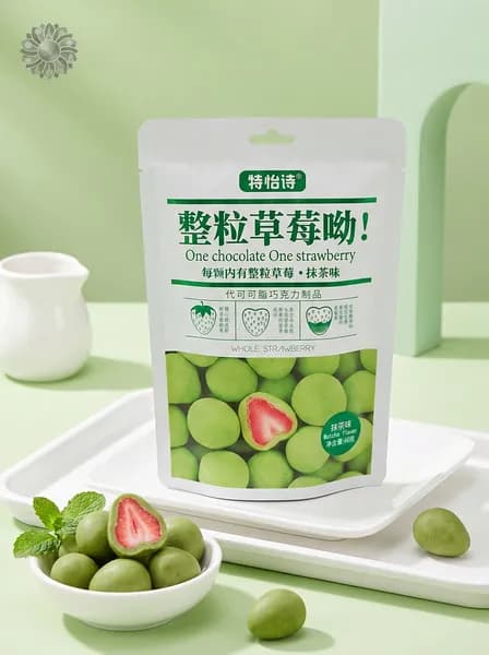 Замороженные ягоды сена, завернутые в шоколад-60 г-со вкусом Matcha, 1 шт.