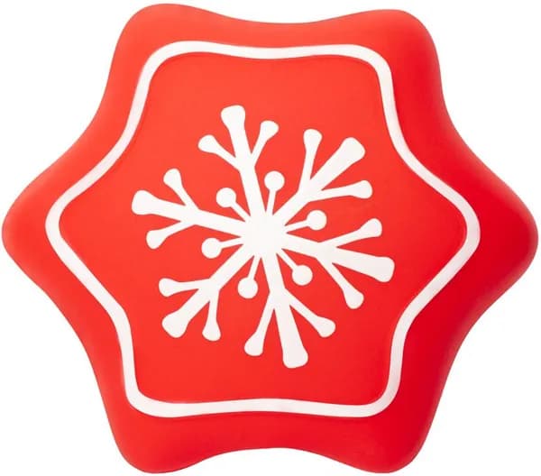 Triol, серия New Year, игрушка Снежинка для собак, поливинилхлорид, бело-красная, 8.5x8.5 см