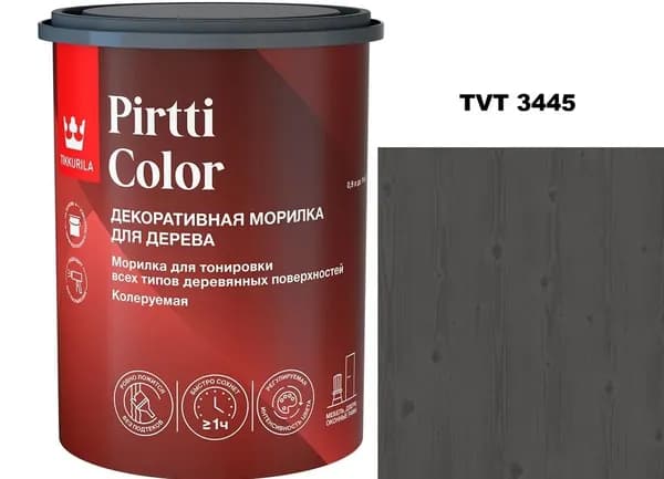 Морилка для декоративной тонировки всех типов деревянных поверхностей Tikkurila Pirtti Color ЧЁРНАЯ 0,9л