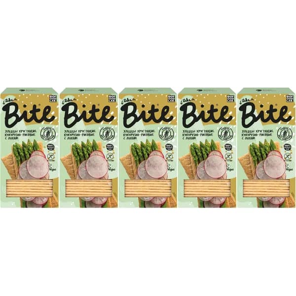 Хлебцы кукурузно-рисовые Take a Bite хрустящие с луком 150 г, набор: 5 штук