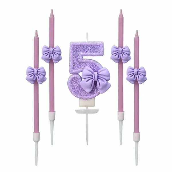 Свечи для торта цифра 5 "Без отдушки" 7.5 см х 4 см 1 шт