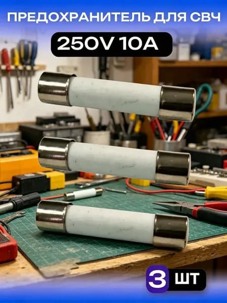 Предохранитель СВЧ/микроволновки 10А 250V 3шт, керамический