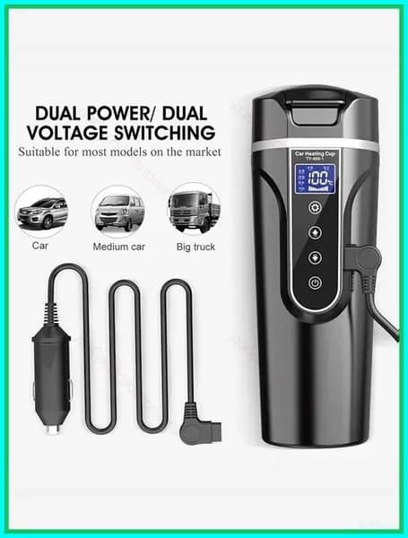 Кофеварка автомобильная 12V / 24V автомобильный нагревательный стакан_черный, черный