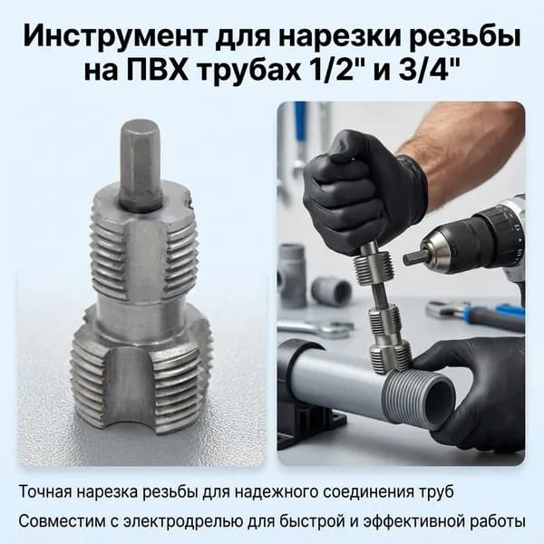 Инструмент для нарезания резьбы на трубах, Металлическое шестигранное сверло, 1/2/3/4 дюйма, Обработка трубной резьбы