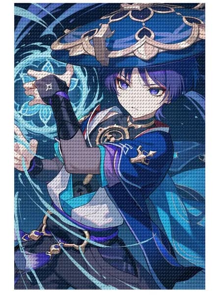 Алмазная мозаика Genshin Impact Скарамучча набор для творчества, 20X30 см, без рамки