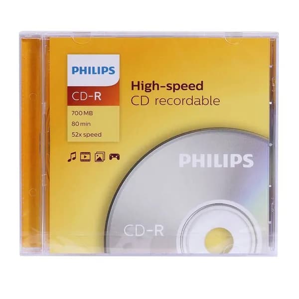 Диск CD-R Philips 700 Mb, 52х, Slim Case (1) (CR7D5SF01/97)