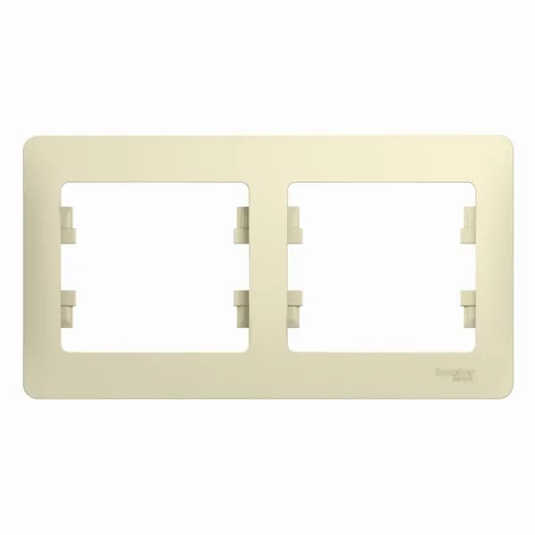 Рамка двухпостовая бежевая,Systeme Electric Glossa