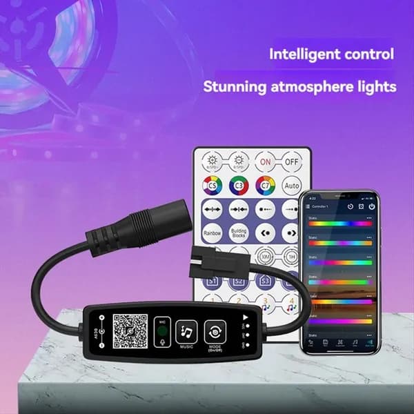 WS2811 WS2812B LED контроллер Bluetooth Music 28-клавишный пульт дистанционного управления для индивидуальной адресуемой RGB-ленты DC12V-24V