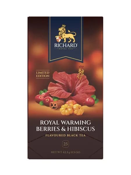 Чай в пакетиках Richard Royal с ягодами, корицей и каркаде чёрный, 25 шт