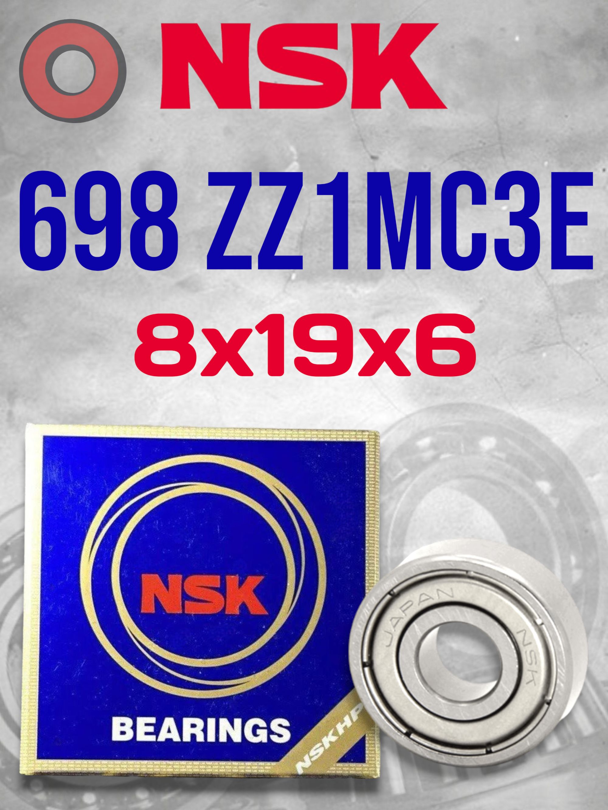 Подшипник NSK 698 ZZ1MC3E (8x19x6) Made in JAPAN