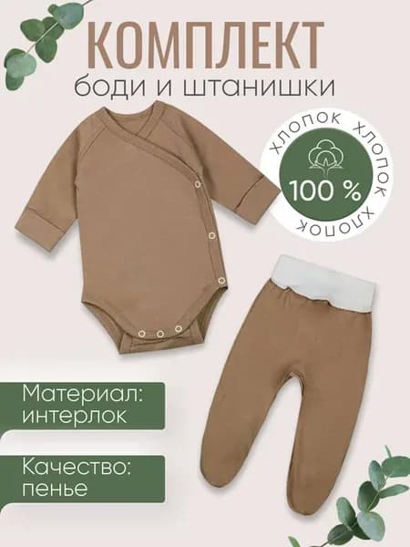 Нательный комплект одежды для новорожденных на выписку