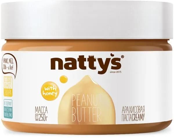Арахисовая паста с медом Nattys Creamy 250г