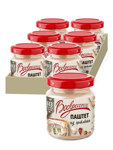 Паштет Воскресение из цыплёнка, 100 гр., 6 шт.