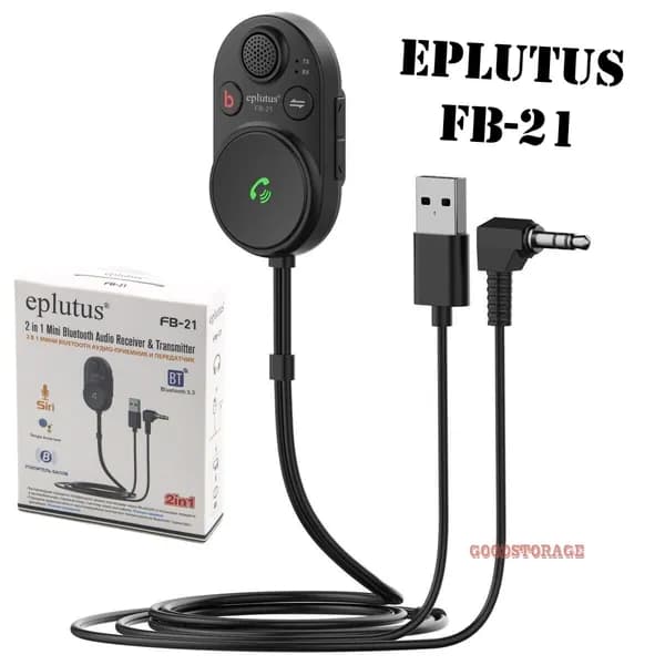 Автомобильный мини-адаптер с Bluetooth 5.3 и голосовым помощником Eplutus FB-21