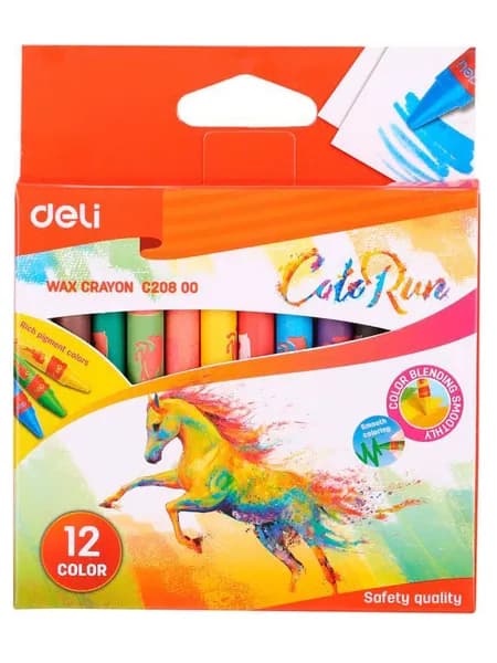 Набор восковых мелков Deli Colorun, 12 цветов