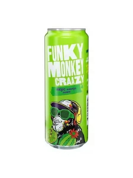 Газированный напиток Funky Monkey Crazy кактус-лайм 450 мл