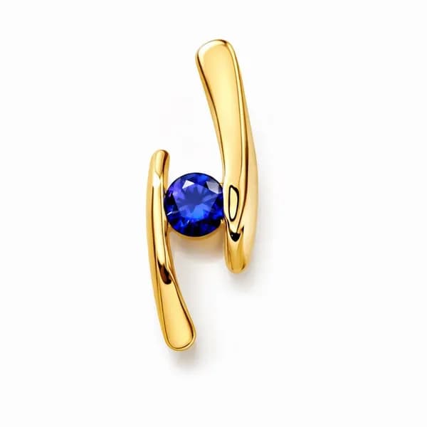 Подвеска на шею с сапфиром синтетическим из красного золота 375 пробы 585GOLD