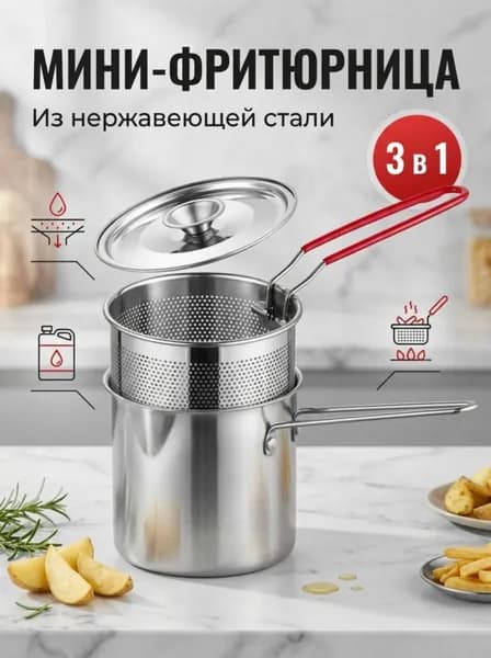 Фритюрница из нержавеющей стали с сенсорным управлением