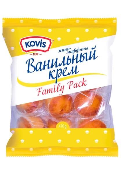 Маффины с ванильной начинкой Kovis (Ковис), 470г