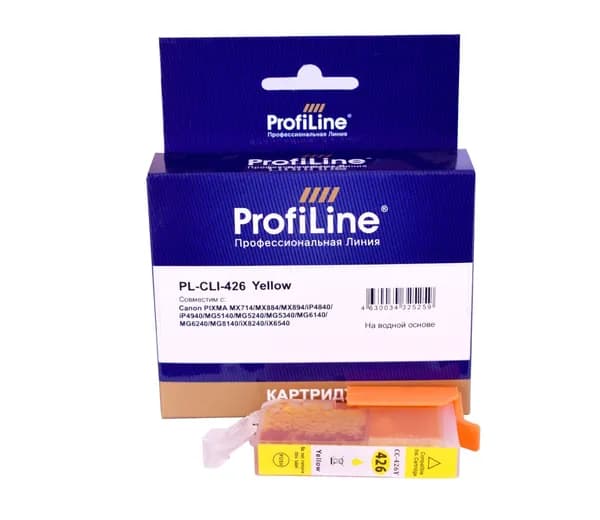 Картридж для струйного принтера CLI-426Y ProfiLine для Canon PIXMA MX714/MX884/MX894/iP4840/iP4940 и др., цвет желтый