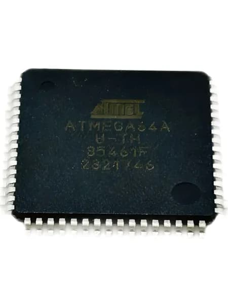ATMEGA64A-AU, Микроконтроллер AVR 64K-Флэш-память, 4K-ОЗУ, 2K-ППЗУ + 8x10 АЦП
