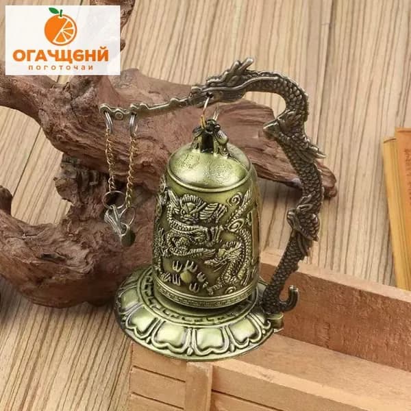 Статуэтка "Монах разбил маятник" из металла, бронзовый цвет, винтажный стиль