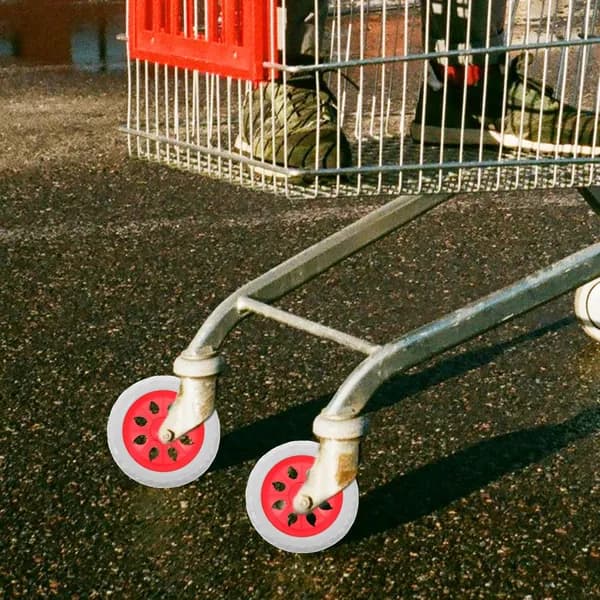 Комплект из 2 красных колес из эва и резины для тележек и инвалидных кресел, универсальные