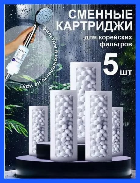 Фильтр для душа, очиститель воды от хлора и примесей, насадка на лейку смягчающая, универсальный для жесткой воды
