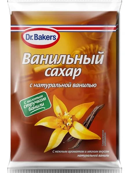 Ванильный сахар с натуральной ванилью, 15г х 4, Dr. Bakers