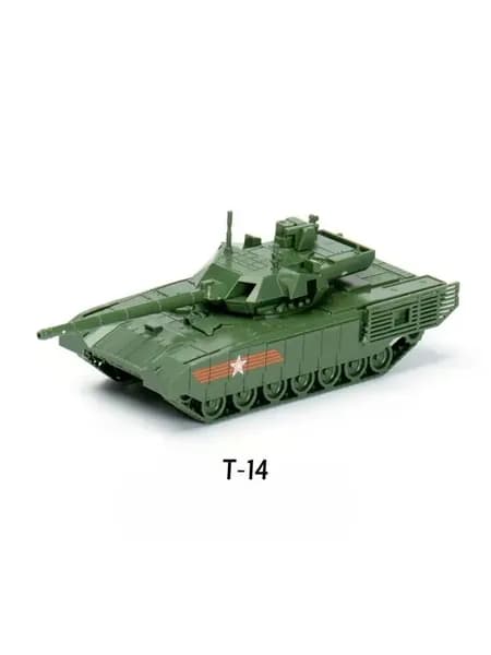 4Д Сборная военная модель основного боевого танка Т14 Армата и Т90МС Тагил 1/72, быстрая сборка без клея